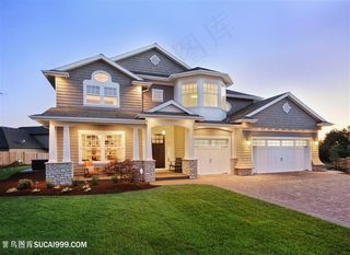 高档别墅建筑高清图片素材