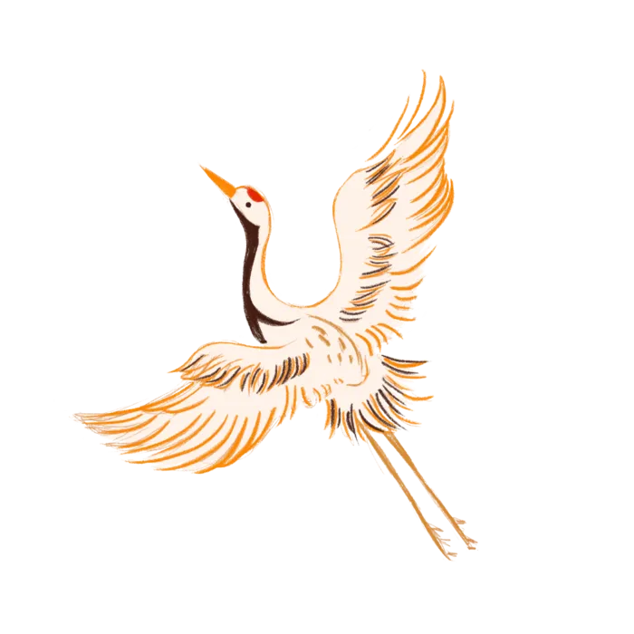 中国风古典中式国潮风手绘飞鹤图案仙鹤装饰素材PNG免抠插画元素