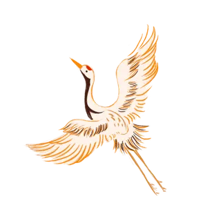 中国风古典中式国潮风手绘飞鹤图案仙鹤装饰素材PNG免抠插画元素