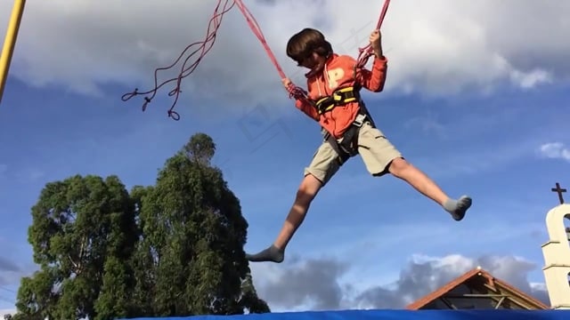 跳, 玩, 孩子, 游戏, 快乐的, 体育, 公园, 有趣的