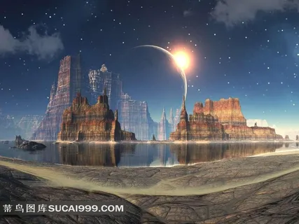 水中梦幻城堡夜景图片 水中梦幻城堡夜景图片