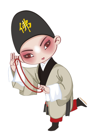 卡通京剧戏剧人物脸谱插画PNG图片 国潮中国风Q版戏剧人物PS素材