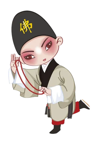 卡通京剧戏剧人物脸谱插画PNG图片 国潮中国风Q版戏剧人物PS素材