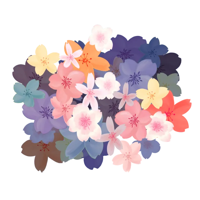 春天浪漫粉红色樱花手绘樱花梅花桃花花朵图片PNG免扣素材