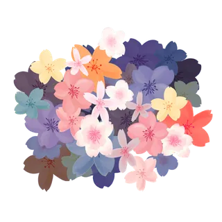 春天浪漫粉红色樱花手绘樱花梅花桃花花朵图片PNG免扣素材