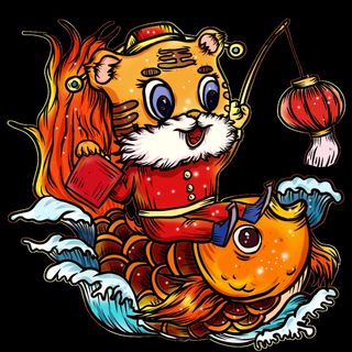 可爱2022年虎年吉祥物卡通形象新年海报元素AI矢量图PSD分层设计素材