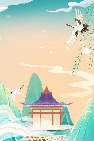 中式古典国潮来袭海报展板宣传背景图PSD设计PS模板素材