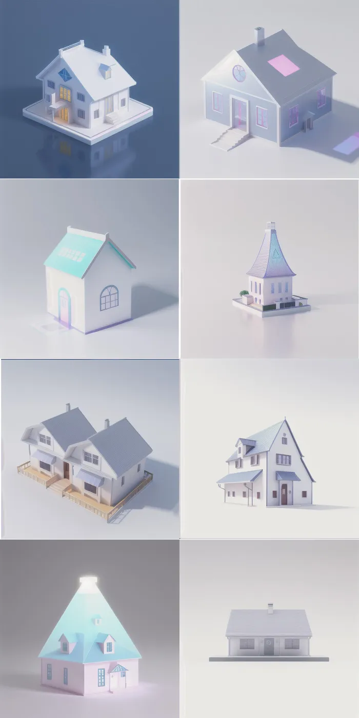 房子模型图标展示拼接