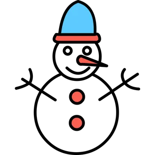 彩色雪人简笔画图标