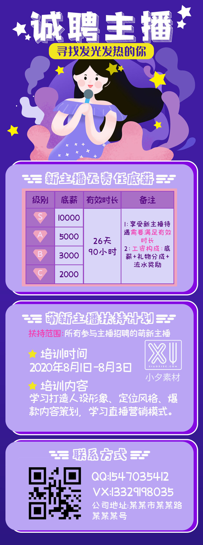 公司企业校园H5长图易拉宝扁平风招聘会海报模板插画PSD设计素材psd模版下载