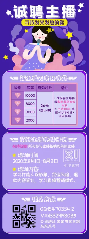 公司企业校园H5长图易拉宝扁平风招聘会海报模板插画PSD设计素材