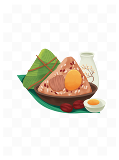 端午节可爱卡通粽子插画元素
