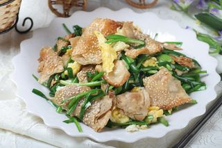 鸡蛋韭菜炒烧饼 (3)