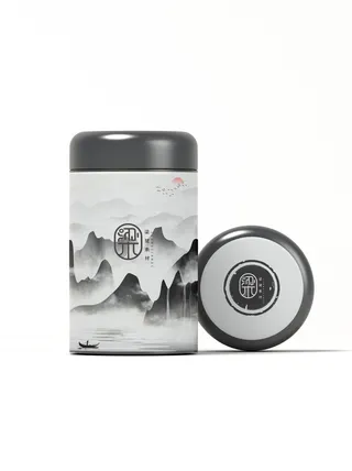 国风高档茶叶包装盒袋罐瓶LOGO标贴展示VI智能贴图样机PSD素材