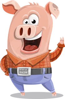 小猪卡通动物简笔卡通