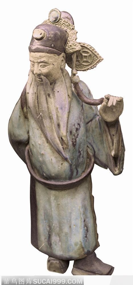 陈家祠陶塑-拿着帽须的老人