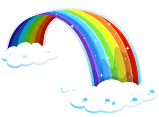 彩虹白云卡通