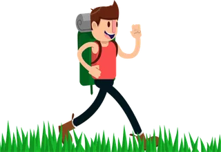 跨步 背包 人物