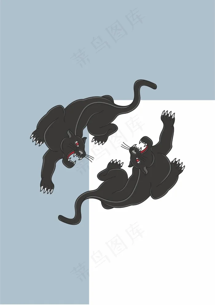 简约黑豹对决cdr矢量模版下载