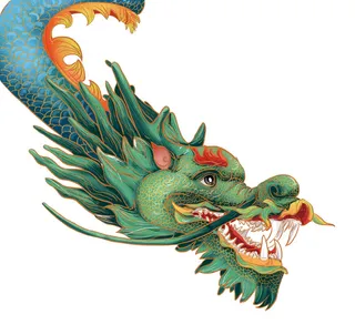 手绘国潮中国风神龙凤凰卡通形象插画装饰元素图案PSD设计素材