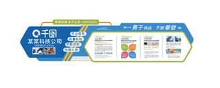 蓝色大气企业文化墙员工文化墙公示栏文化墙