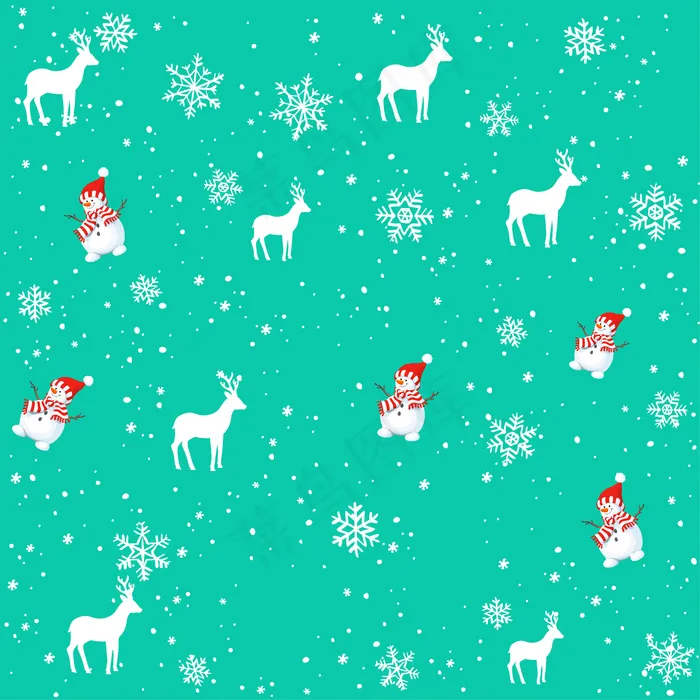 圣诞节元素雪人ai矢量模版下载