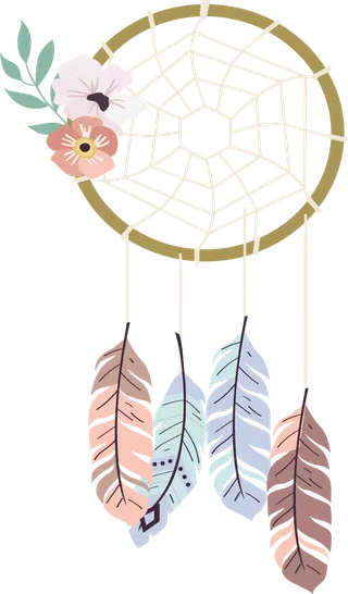 可爱羽毛花边挂饰素材