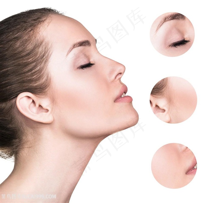 闭上眼睛享受细致嫩肤细节素材图片