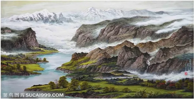 彩昙碧水流翠79cm×110cm 彩昙碧水流翠79cm×110cm