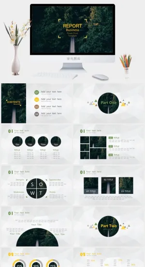 森系 清新 工作总结 PPT模板预览图