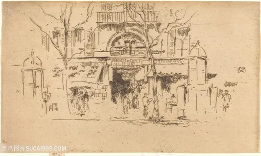 惠斯勒素描建筑时尚装饰画 惠斯勒素描建筑时尚装饰画