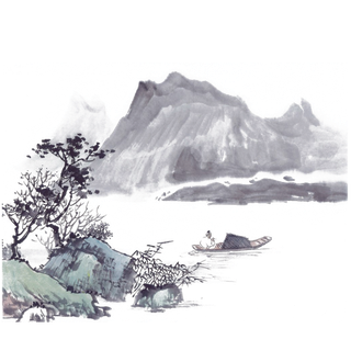 山水画素材中国风水墨画素材元素中国画