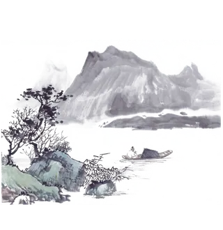 山水画素材中国风水墨画素材元素中国画
