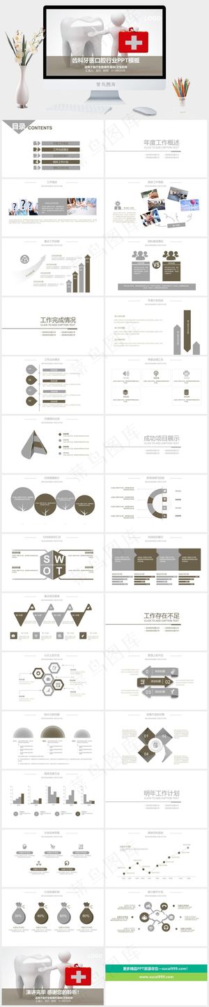口腔牙科PPT模板ppt模版
