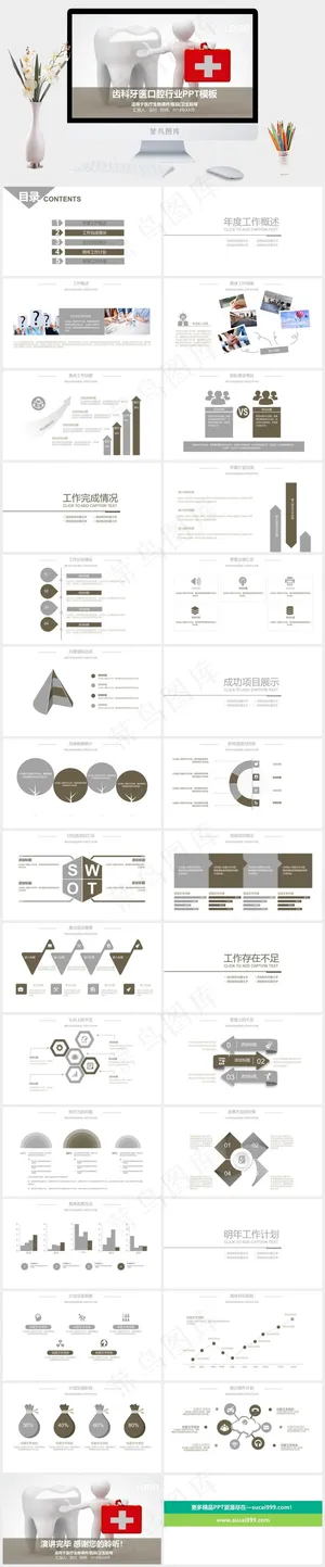 口腔牙科PPT模板ppt模版