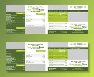 设计英文食物菜单素材