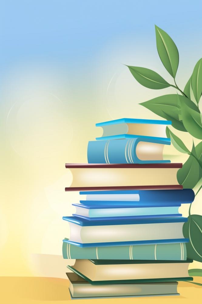 黄绿色清新渐变书籍背景