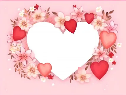 爱心边框粉色素材背景