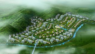 房地产鸟瞰图高清图片