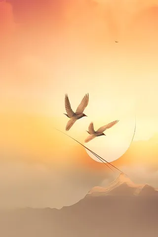 意境渐变故事落日背景