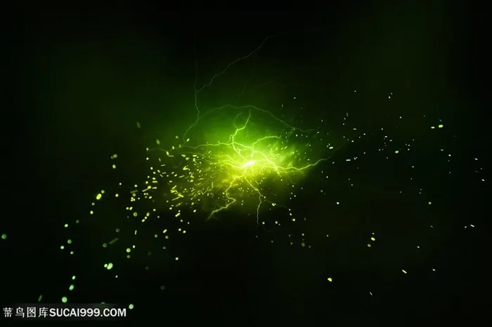 高清绿色闪电背景图片