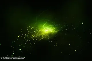 高清绿色闪电背景图片