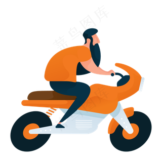 踦机车人物免抠图