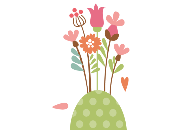 多彩花卡通矢量素材