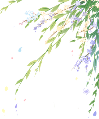 春天绿色春季水墨柳树柳条柳叶春季海报设计PNG免扣素材