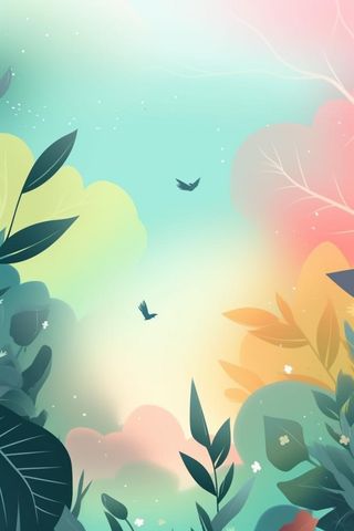 清新叶子夏季清爽背景