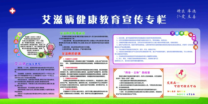 艾滋病健康教育宣传艾滋病 艾滋病展板 预防艾滋病 艾滋病宣传 psd模版下载