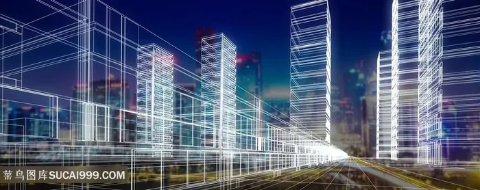 城市科技建筑线描画