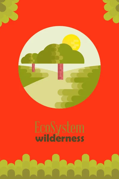 自然风景动物植物扁平矢量插画ai矢量模版下载