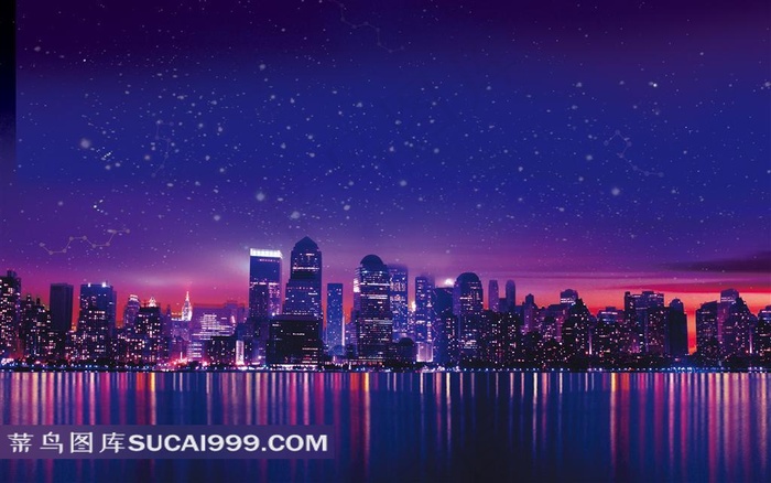 璀璨城市夜景高清摄影图片